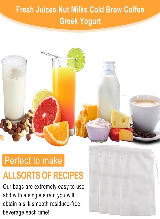 Kimmama 4 Pack Nut Milk Bag, 7.9 x 11.8 inch Nylon Food Strainer for Nut Milk, Fruit Juice, Tofu, Coffee, Yogurt and Soup - Image 5